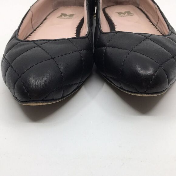 M Missoni Quilted Black Leather Ballet Flats with Gold Ankle Strap Sz EU 37 US 7 - Picture 16 of 16